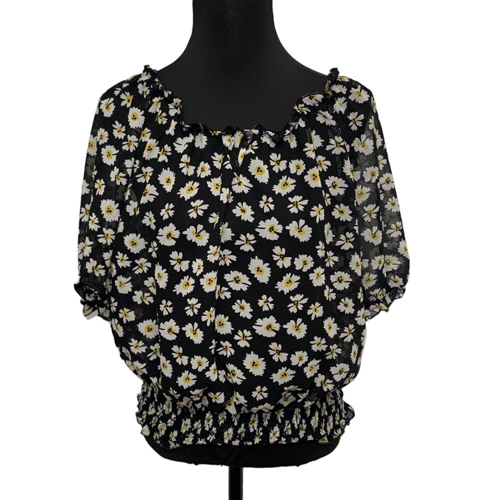 Truth NYC Semi-sheer Boho Blouse Floral Print. Lightweight Fun